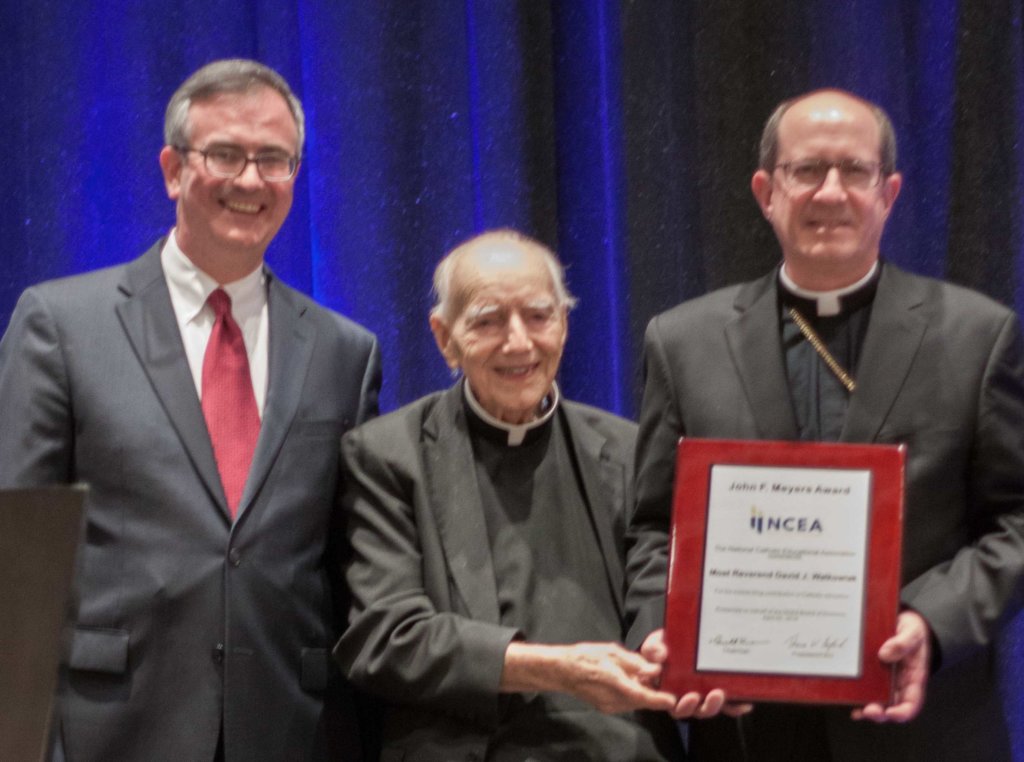 Bishop Walkowiak receives NCEA Award, April 2019