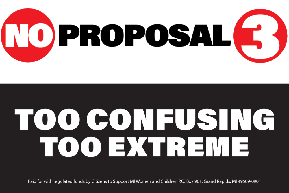 No Proposal 3: Too confusing, too extreme featured graphic