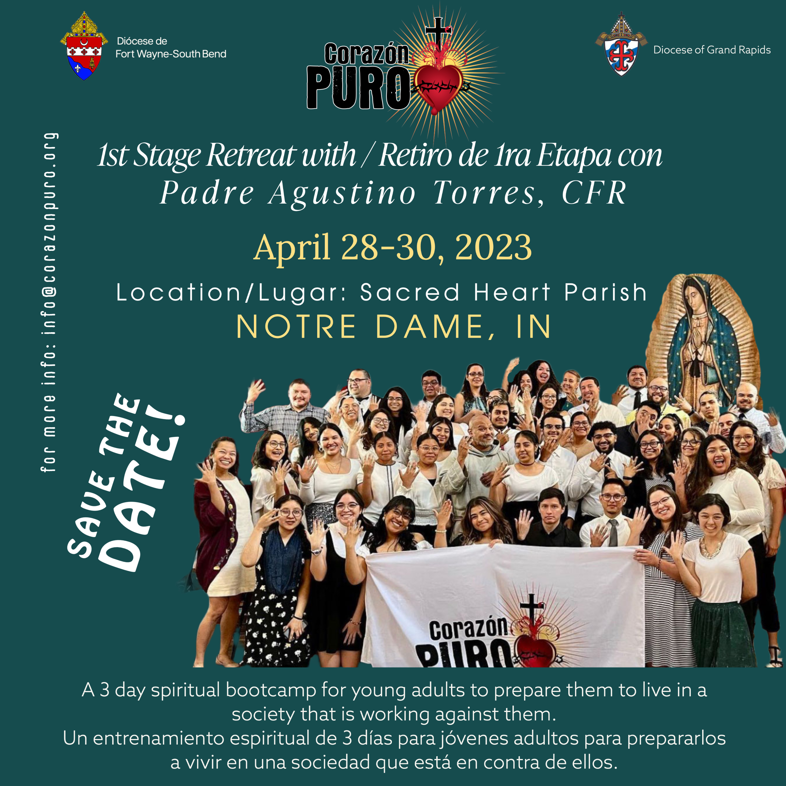 Flyer for Corazon Puro, Pure Heart, Retreat for Hispanic Young Adults