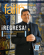 May 2023 FAITH Grand Rapids Spanish edition cover image - catalog feat. Father Jose Luis Quintana