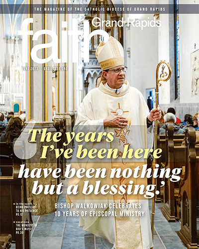 June 2023 FAITH Grand Rapids cover image - homepage feat. Bishop Walkowiak's 10 year anniversary