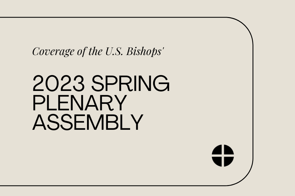 graphic to accompany news item on the USCCB's spring general assembly 2023
