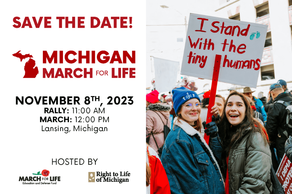 Michigan March for Life Save the Date graphic - Nov. 8, 2023