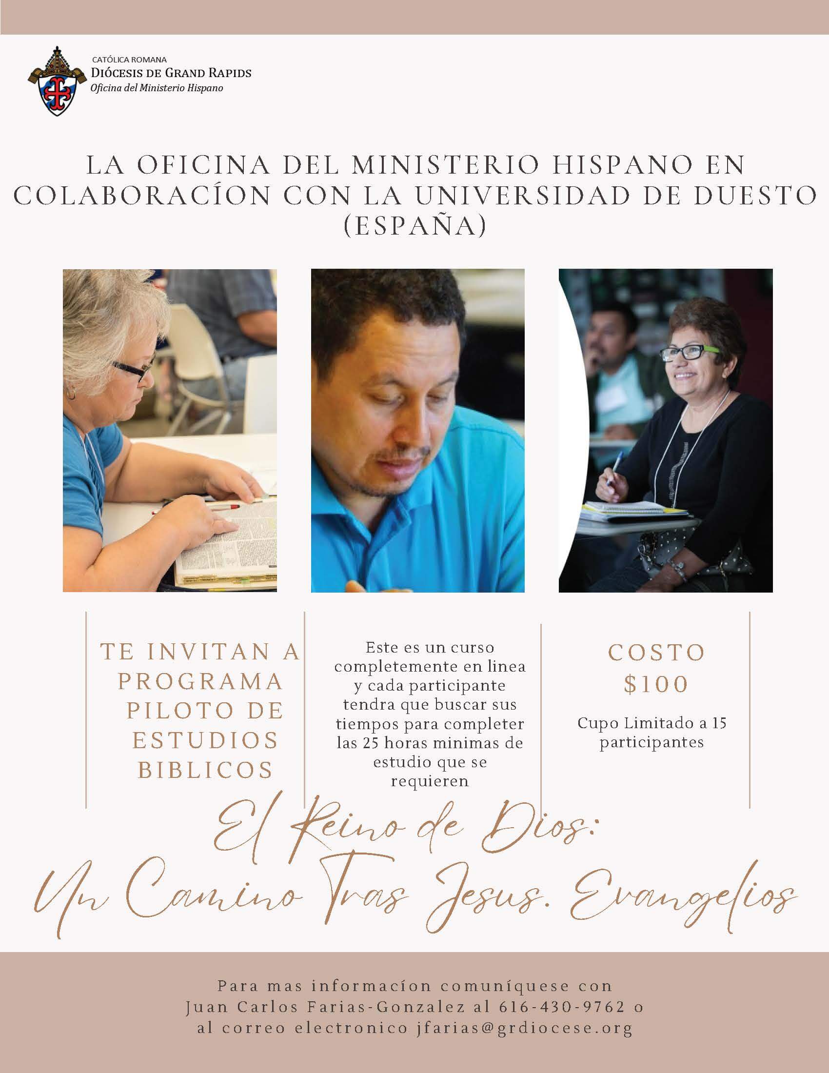 Flyer for Estudios Biblicos