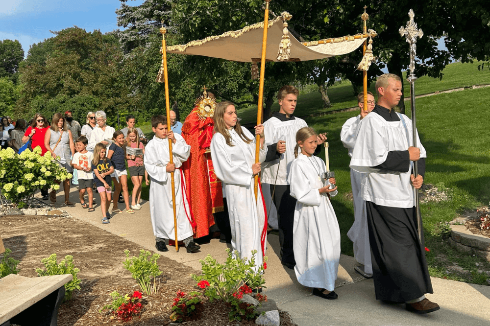 Eucharistic procession at Our Lady of Consolation Parish Rockford, 2023