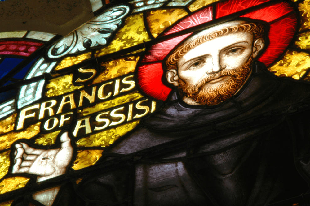Stained glass window depicting St. Francis of Assisi