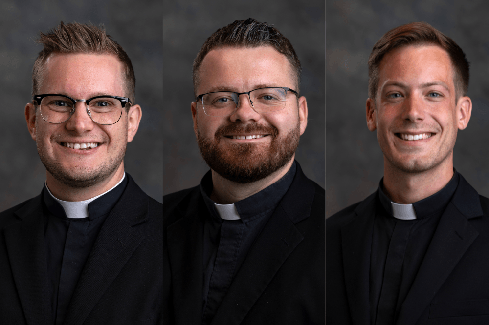 Headshots of Charles Leidel, Logan McGahan and Hunter Ostapowicz